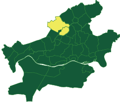 Schematische Darstellung der Stadtbezirke mit Hervorhebung des Ortsbezirks 8 